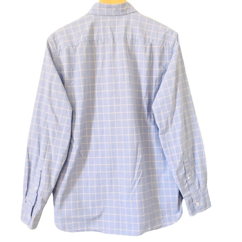 J.Crew Blue Plaid Button Down Long Sleeves Casual Shirts M. Made in Mauritius.